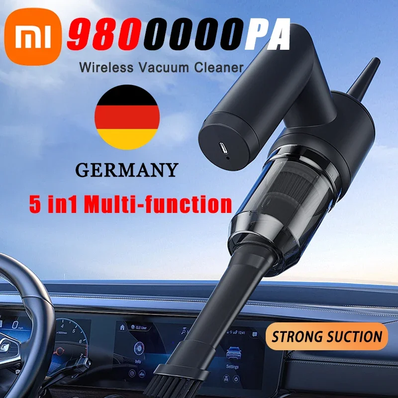 Беспроводной автомобильный пылесос Xiaomi 9800000Pa 5 в 1 портативный мощный ручной для