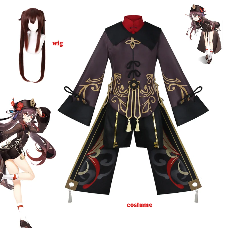 

Косплей Genshin Impact Hutao костюм парик Женская одежда на Хэллоуин игра карнавал маскарадная вечевечерние представление Ху Тао Косплей Аниме