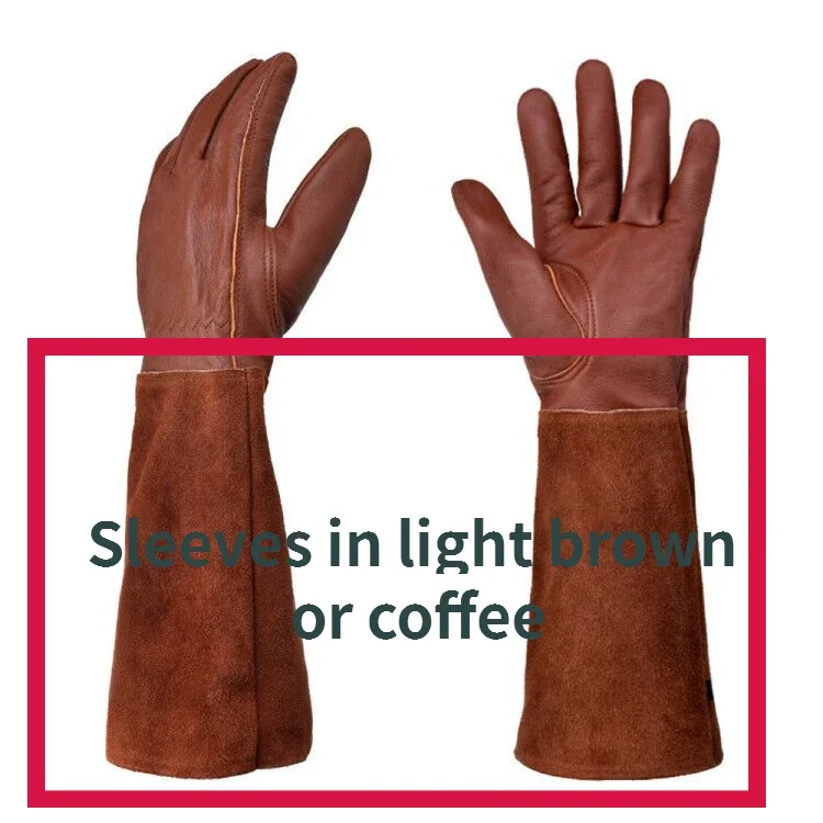 Кожаные садовые перчатки с длинным рукавом 2 шт.