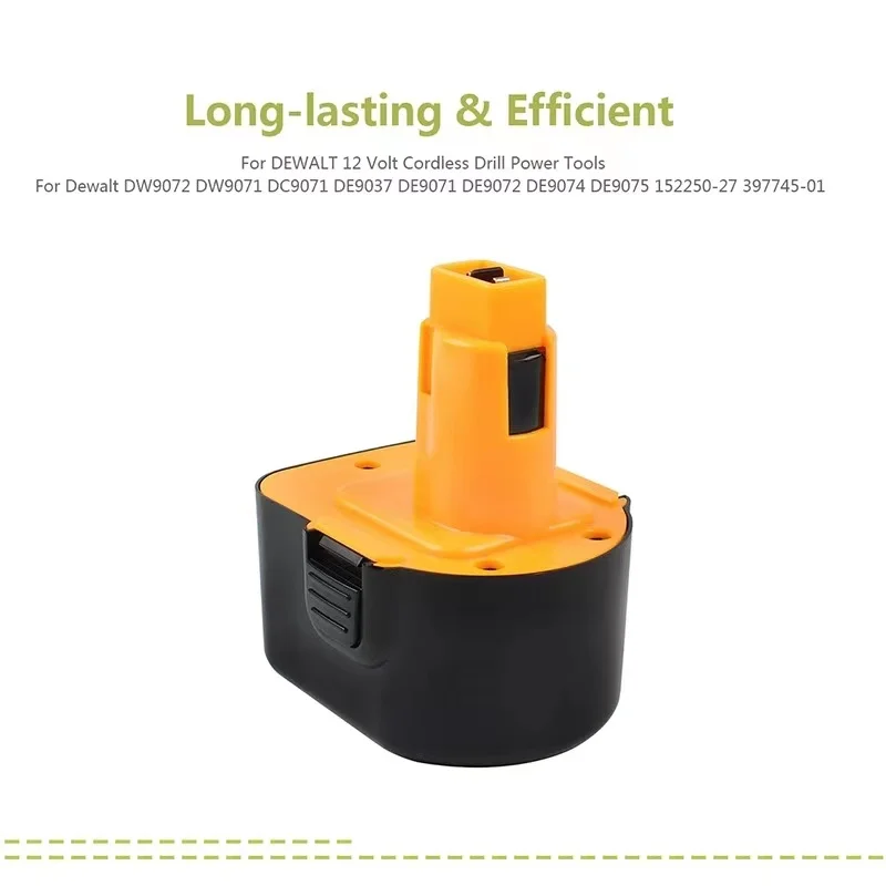 NEW 12800mAh DC9071 Replacement  12V XRP Battery DW9071 DW9072 DE9037 DE9071 DE9072 DE9074 Cordless Power Tool Battery