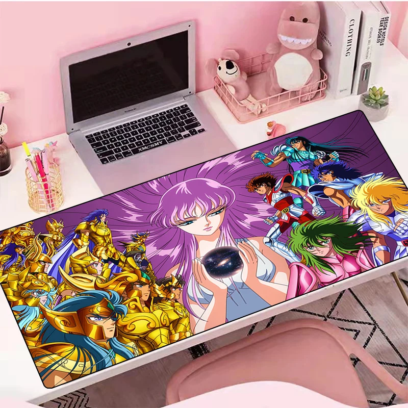 Saint Seiya Large Gaming Mousepad Pc Pffice Accessories Deskmat Cheap Anime Mousepad Gamer Kawaii Extended Keyboard Pads Xxl images - 6