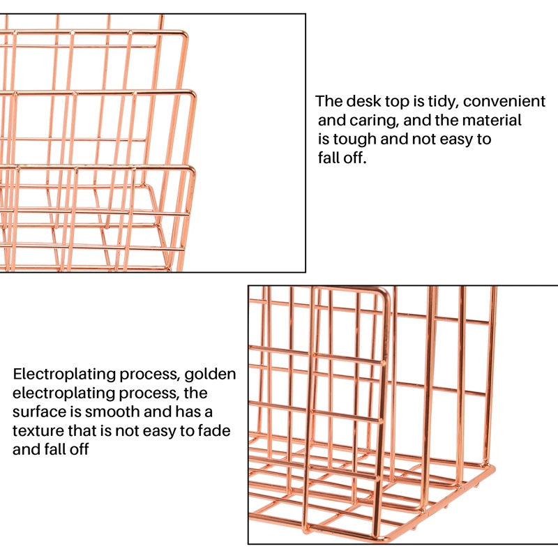 

Desktop Mail Organizer, 3-Slot Metal Wire Mail Sorter, Letter Organizer For Letters, Mails, Books, Postcards And More, Mail Hold