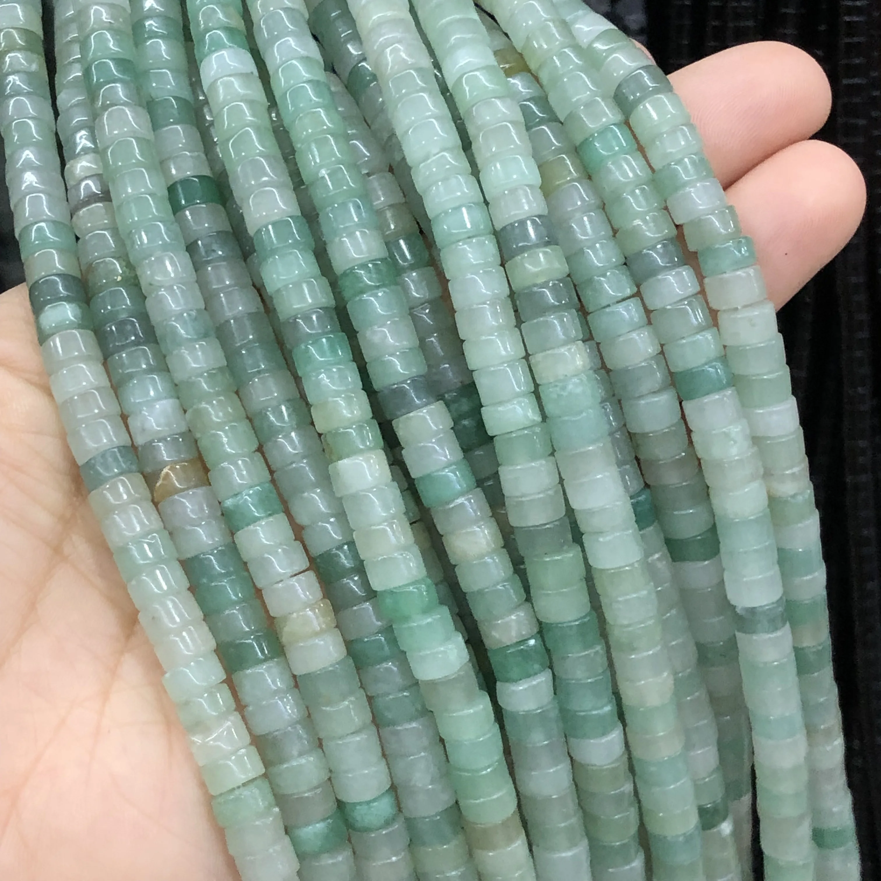 3x6 мм натуральный цилиндр зеленый авантюрин нефрит каменные бусины плоские