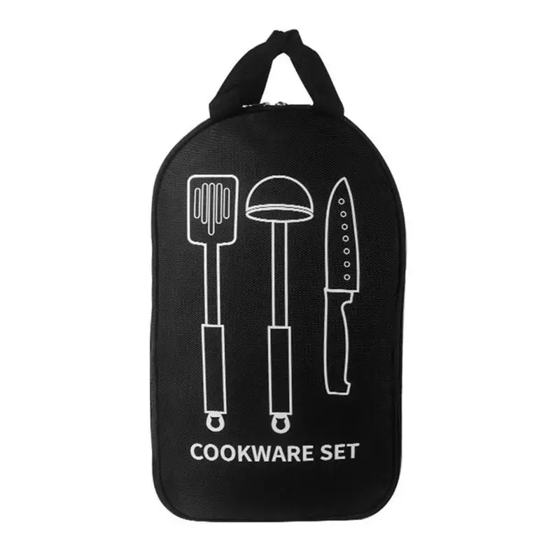 

Camping Utensil Bag Cooking Utensils Organizer Travel Bag Travel Use Cooking Set Storage Pouch Multifunctional Pocket Cookware