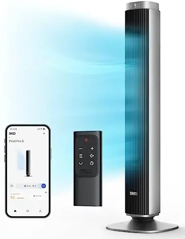 

Fan Smart Voice Control, 25 DB Quiet DC Portable Bladeless Fan, Works with Alexa, Google, App, Remote, 90° Oscillating, 12H Tim