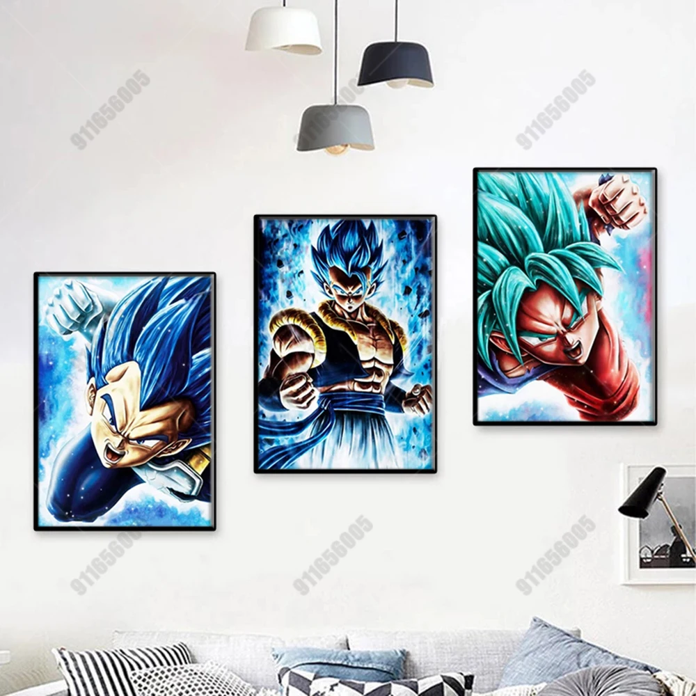

Dragon Ball Poster Super Saiyan Anime Cartoon Goku Vegeta HD Print Canvas Painting Modular Picture Home Decoration Wall Art Gift