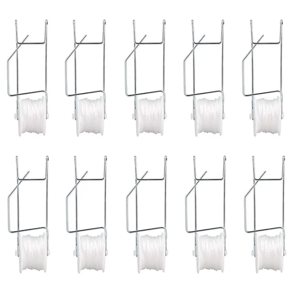 

10PCS Tomato Trellis Roller Hooks Tomato Support Hooks Plant Roller Hook with 15M String Plant Cages Supports Roller Hook