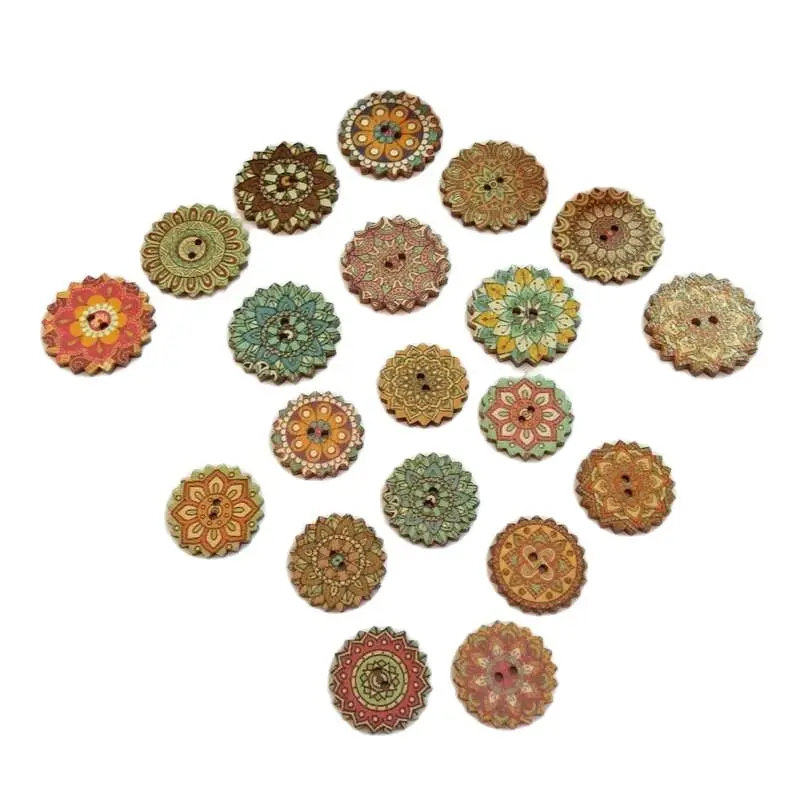 

50pcs/lot 20mm/25mm wooden buttons mix garment sewing scrapbooking Crafts Accessories botoes para artesanato