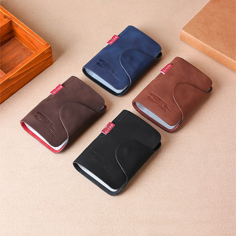 New Arrival Design Black PU Leather Business Card Holder Credit Brown Case Women Men Small Cards Organizer Wallet Porte Carte