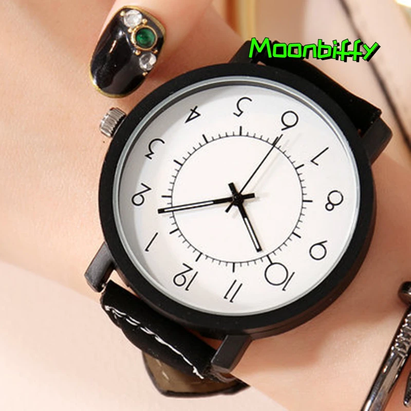 

Women Fashion Big Dial Watch Matte Leather Strap Cute Wristwatch Quartz Watches Women Clock Relogio Feminino Relojes Para Mujer