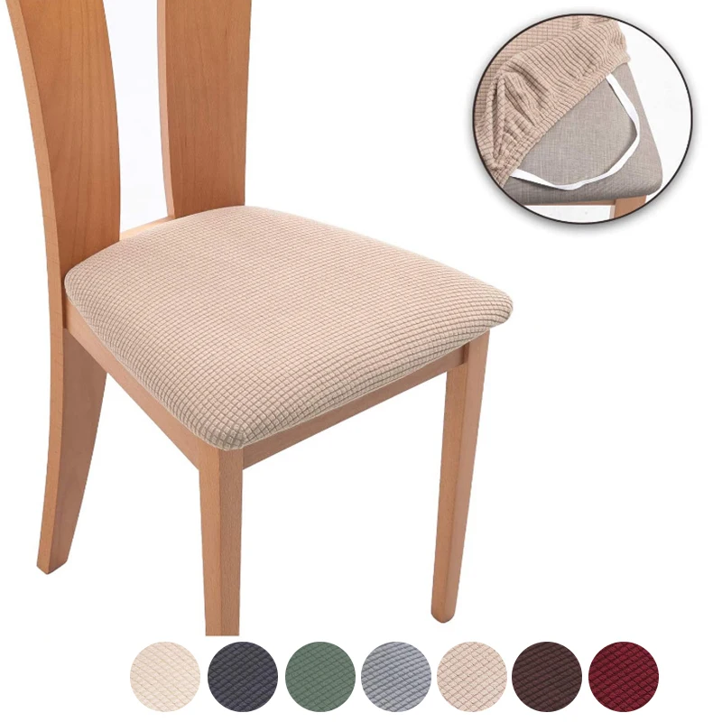 

Jacquard Chair Seat Cover Stretch Kitchen Dining Chair Slipcover Removable Seat Case Cushion Protector Housse Chaise 1/2/4/6pcs