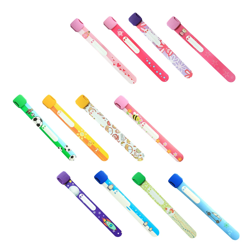 

12 шт., многоразовые регулируемые водонепроницаемые портативные браслеты для детей