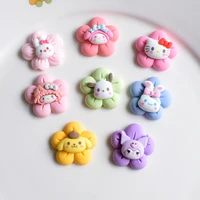 6pcs diy kawaii sanrio patch hello kittys kuromi cartoon anime cute beauty resin accessories material package toys for girl gift