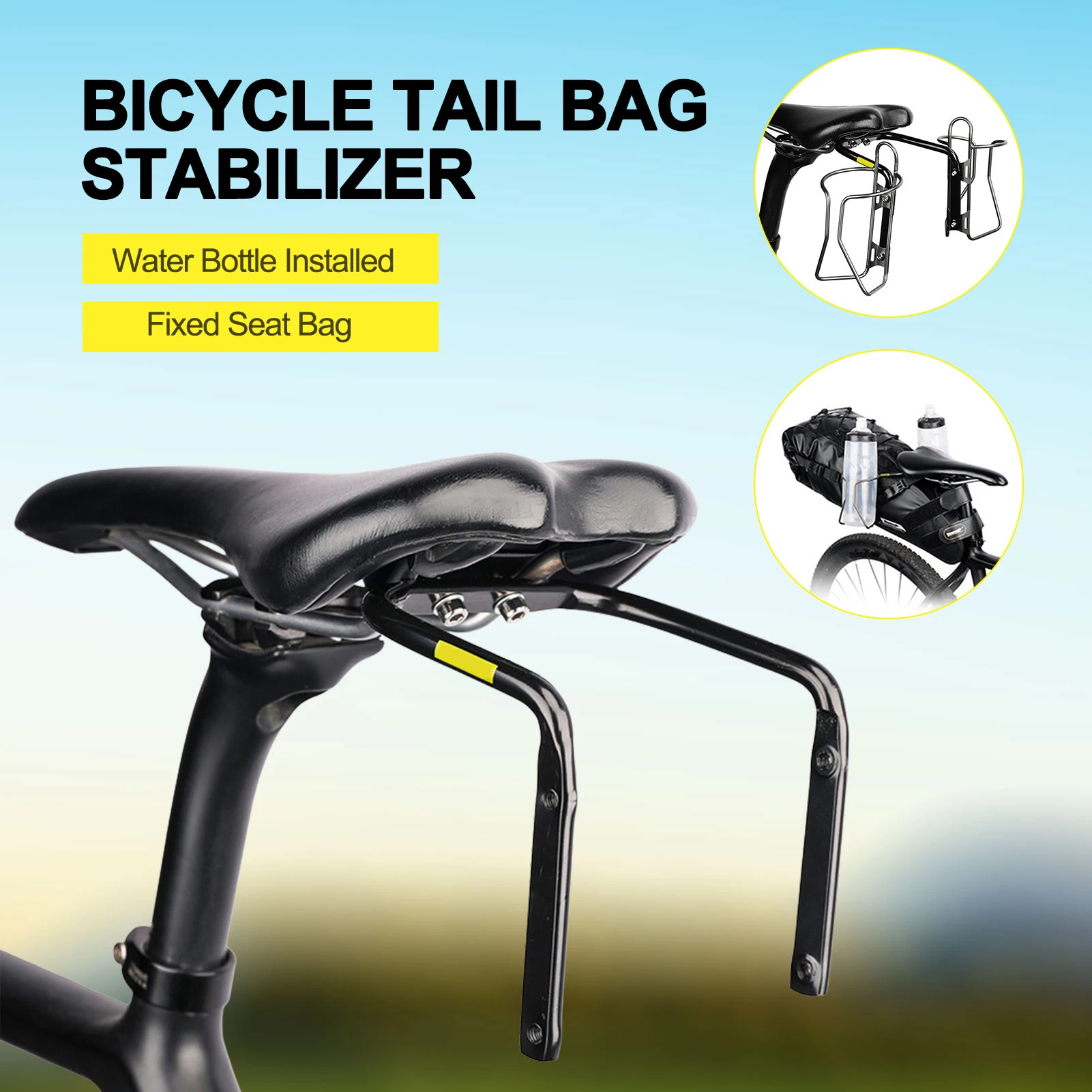 

Stainless Bike Saddle Bag Stabilizer Saddle Bag Support Bracket Bike Water Bottle Holder For Bicycle Saddle Bag Rear Rack Bag