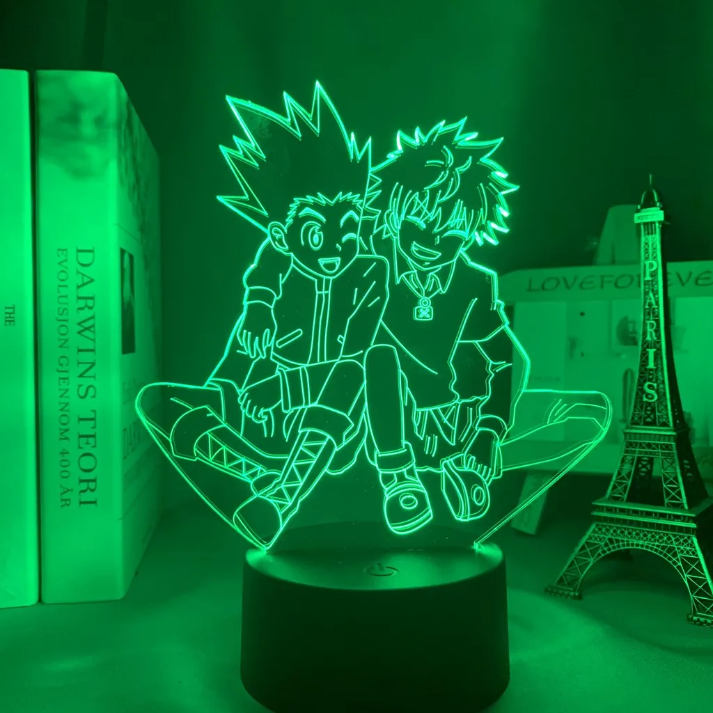 Акриловая 3d лампа для аниме Hunter X Killua и Gon спальни Декор светильник подарок на день