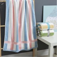 multi color adult bath towel 32 strands pure cotton striped bath towel 70 140cm large terry soft absorbent no hair shedding
