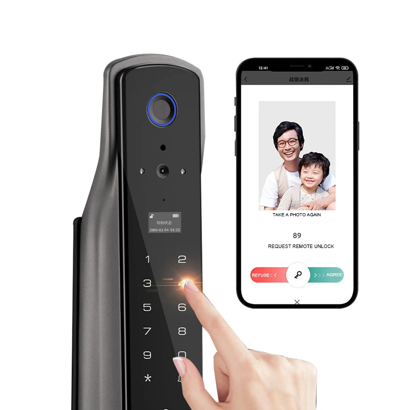 

Electronic Smart Digital Biometric Fingerprint Door Lock With Tuya APP Remotely Rfid Card Password Key Unlock Smart Door Lock