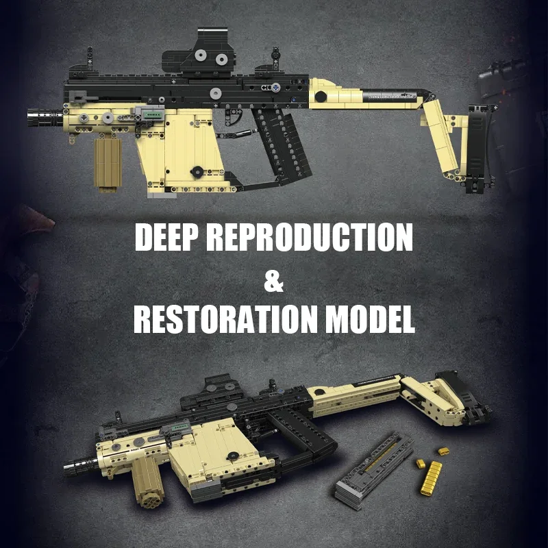 MOC Ww2 военная серия KRISS векторный пистолет модель строительные блоки могут