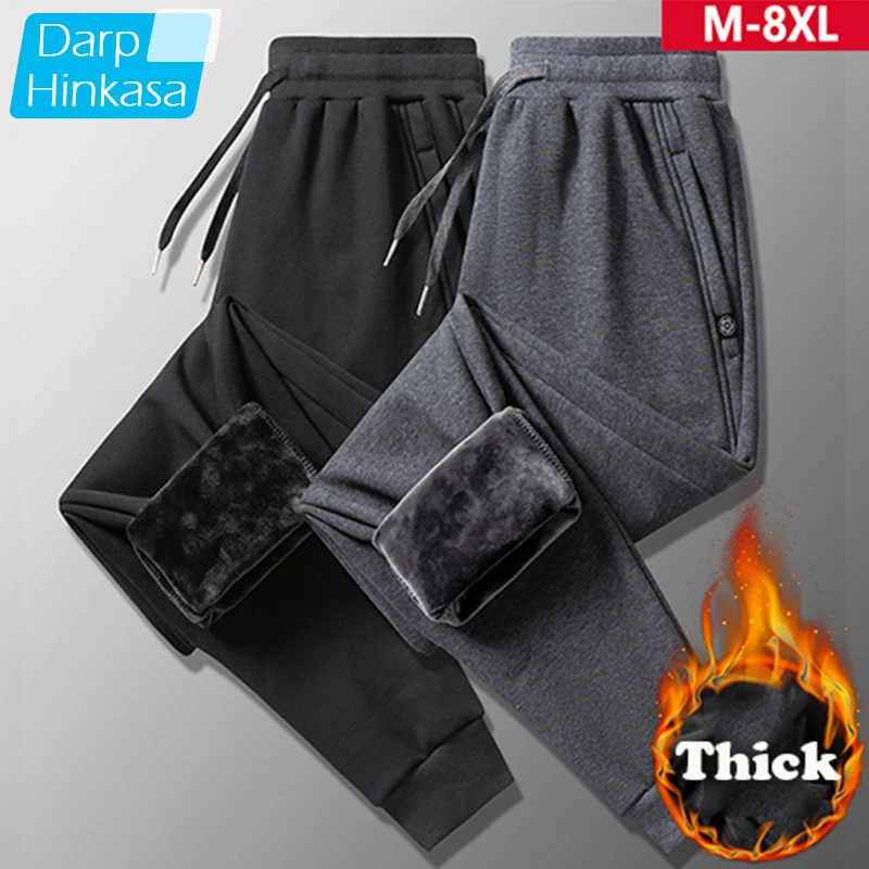 2022 Winter Thick Fleece Men Cotton Pants Outdoor Cargo Pants Men Loose Sports Overalls Pants Big Size Casual Pants Men Trousers