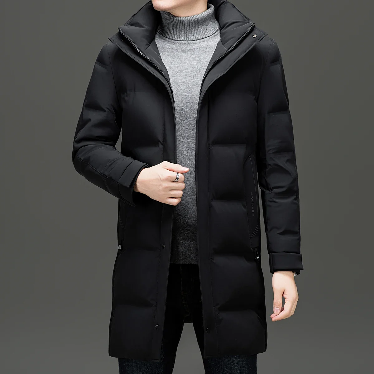 Куртка YEAE Мужская со съемной шапкой дизайнерская одежда с подкладкой из утиного