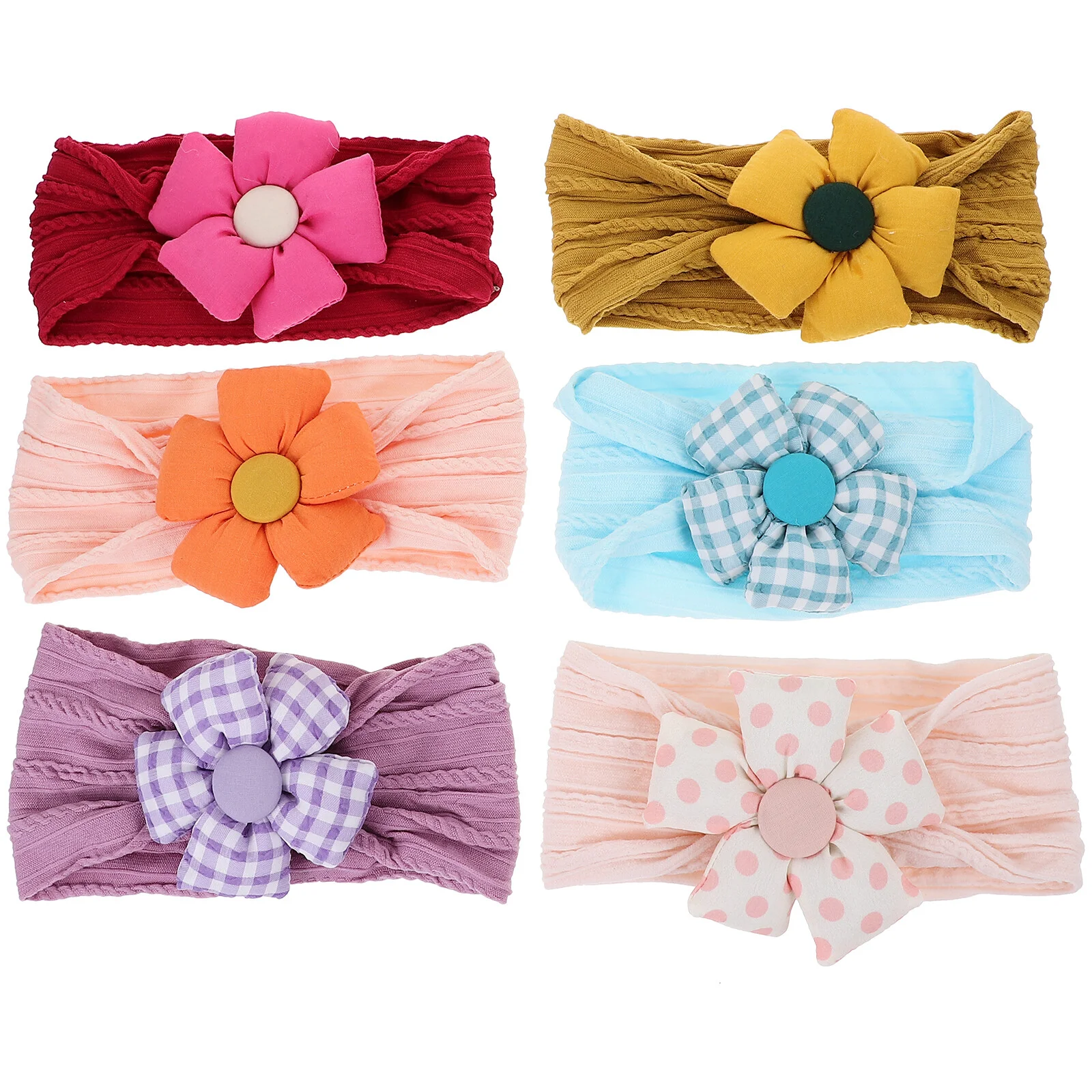 

6 Pcs Toddler Girl Flower Headband Hair Accessories Newborn Headbands Baby Infant Elastic