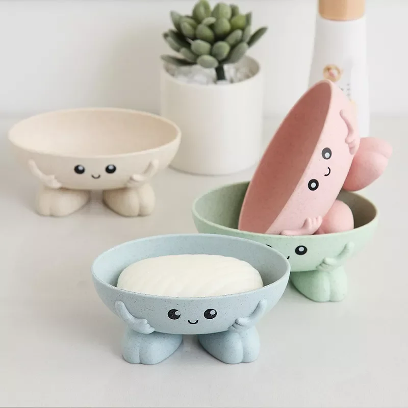 

Soap Box Non-slip Soap Dish Bathroom Supplies Soap Holder Cartoon Shape Eco-friendly Soap Box Drain Soap Rack
