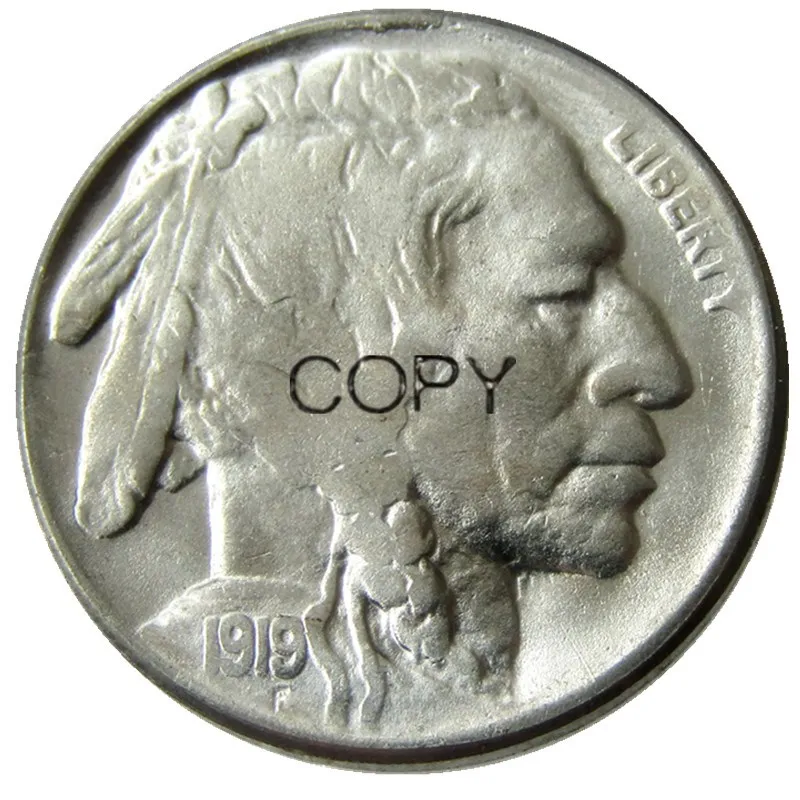 

US 1919-P-S-D Buffalo Nickel Five Cents Copy Coin
