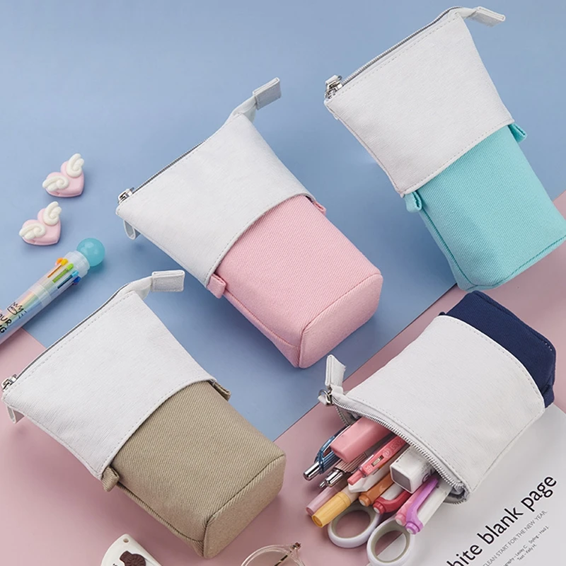 

Оригинальный Выдвижной карандаш, однотонный держатель для ручек, сумка-Органайзер, подарки для детей, студентов, школьных принадлежностей, сумка для хранения канцелярских принадлежностей, кавайная