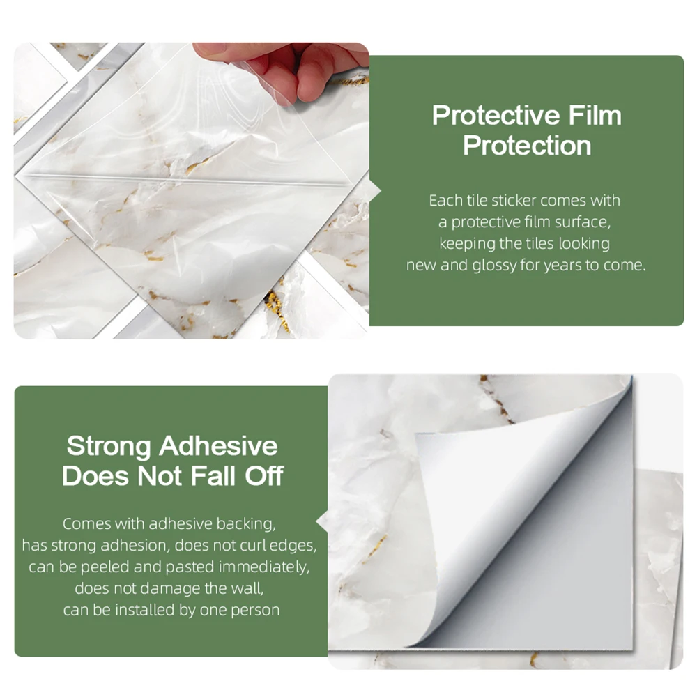 6 шт. винтажный мраморный узор 15*30 см ПВХ материал ванная комната плитка наклейка