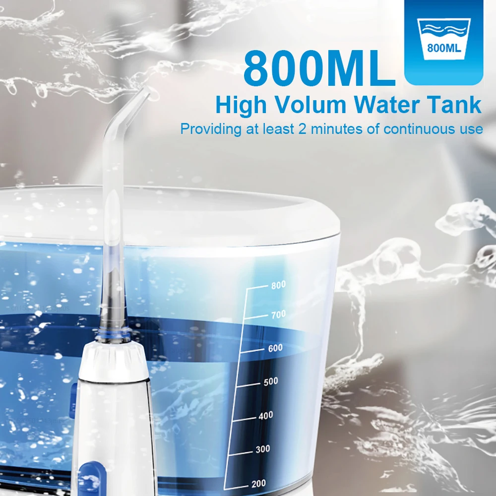 Электрический ирригатор Waterpulse, 800 мл, стоматологический ирригатор для полости рта высокого давления, очиститель зубов для эффективного ухода за полостью рта (art.: 3920cd5df442f) - 3920cd5df442f