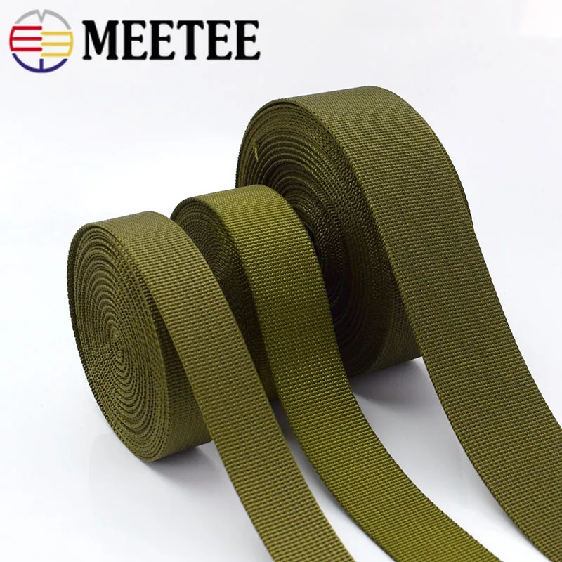 Meetee 10 метров 20-50 мм ArmyGreen нейлоновая лента для тесьмы Обрезка ремень безопасности