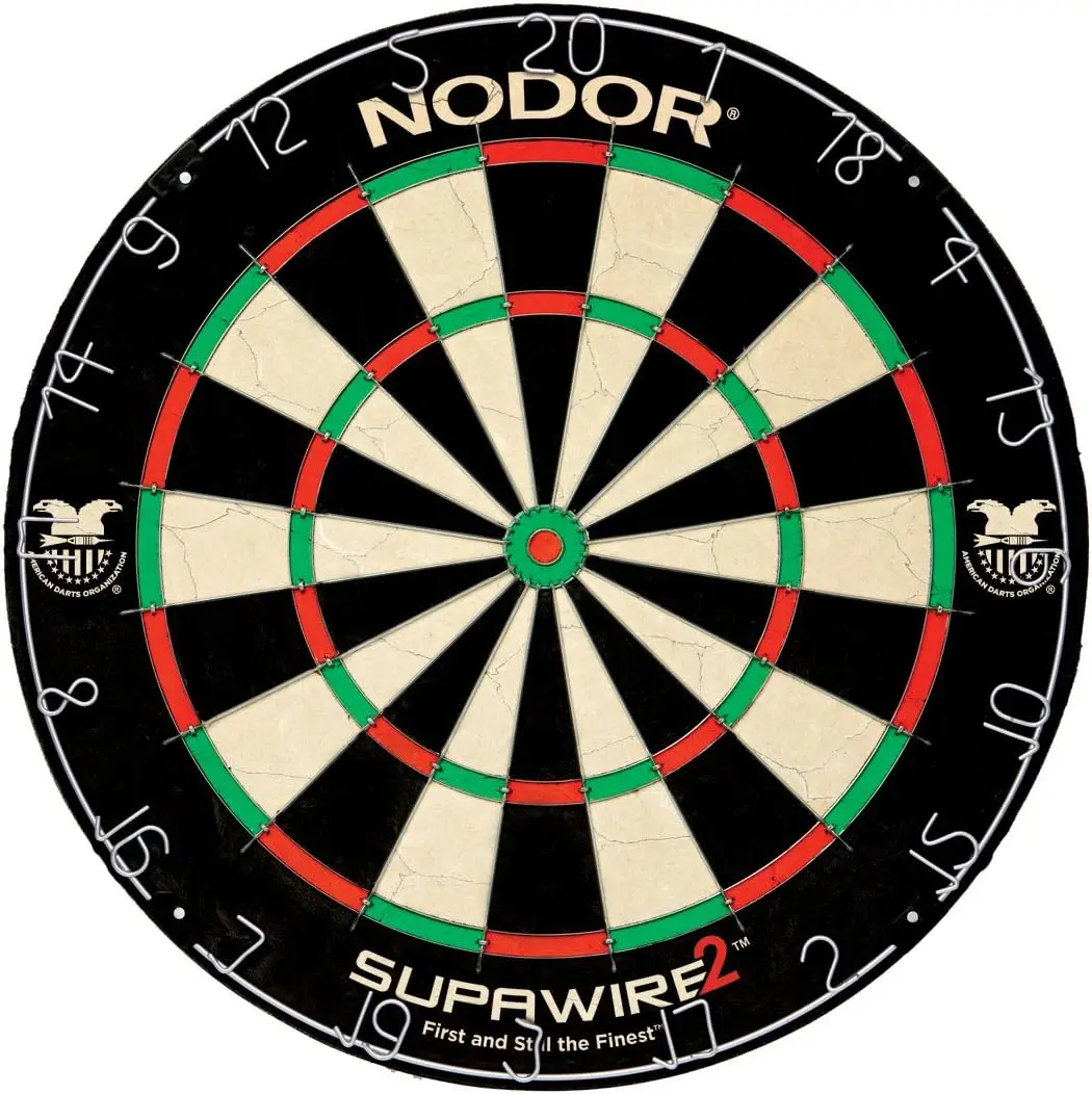 

2 Regulation-Size Bristle Dartboard with Moveable Number Ring and Hanging Kit , Black