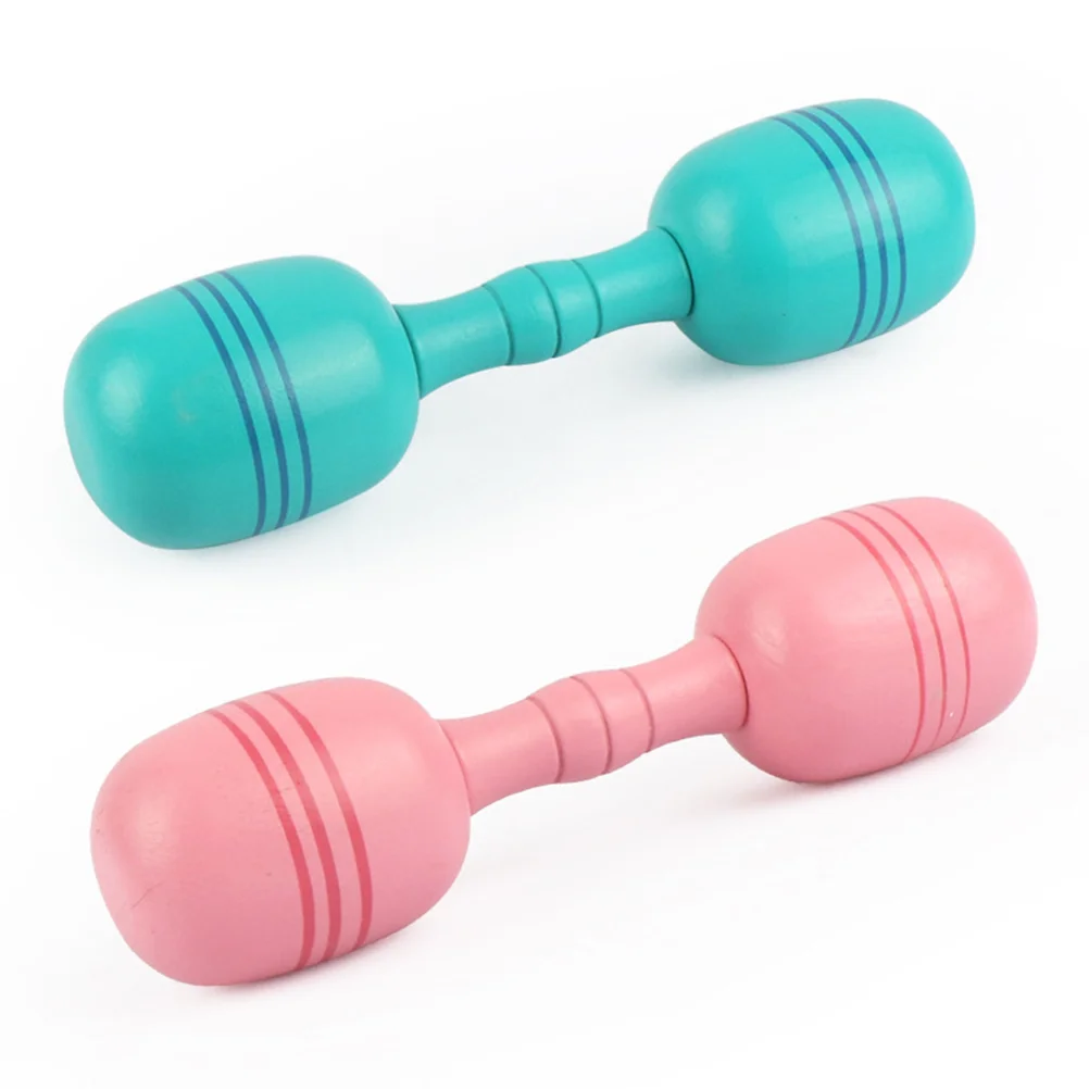 

1 Pair Children Wooden Dumbbell Gymnastics Props Fitness Dumbbell Exercise Toys for Kids (300g Girls Style)