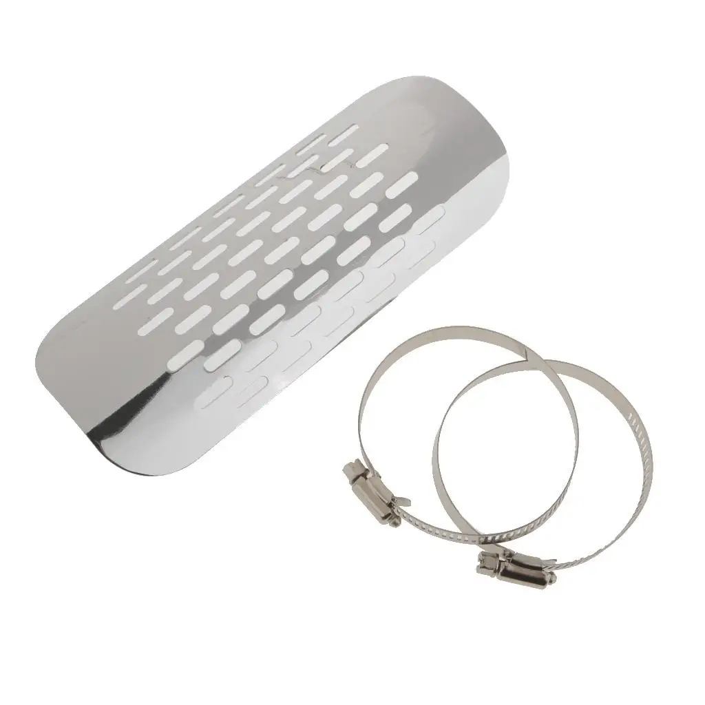 

Drilled Exhaust Oval Tube Protective Cover for White Cruising