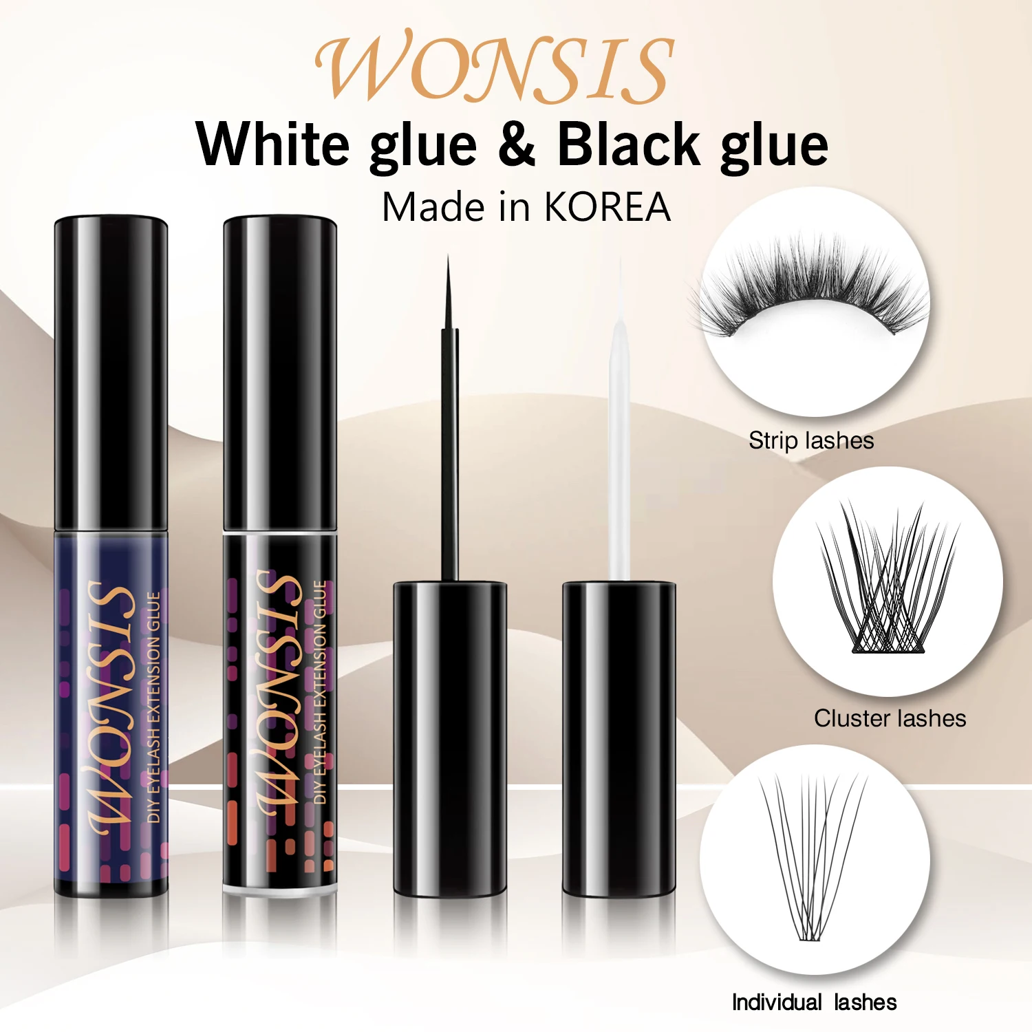 

Клей для накладных ресниц в Корейском стиле «сделай сам», отдельные ресницы для наращивания, белый, черный, стойкий клей, водостойкая косметика для макияжа