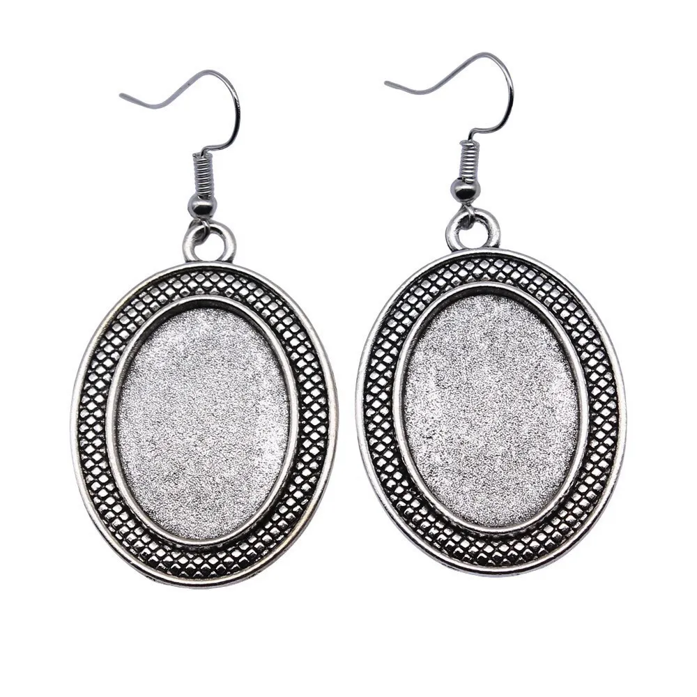 Овальные серьги в простом стиле с кабошоном для женщин