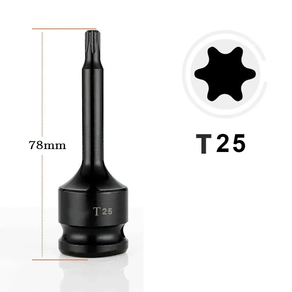 Биты для отверток Torx 1 2-дюймовый адаптер с приводом T20 T25 T27 T30 T35 T40 T45 T50 T55 T60 T70 T80 T100