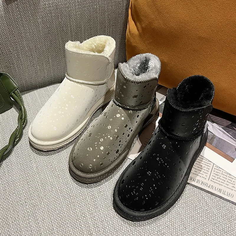 

Snow boots women's cotton shoes 2022 winter new style short tube thickened warm keeping students thick soled cotton shoes