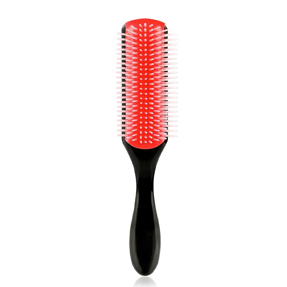 

9-Rows Detangling Hair Brush Denman Detangler Hairbrush Scalp Massager Straight Curly Wet Hair Comb