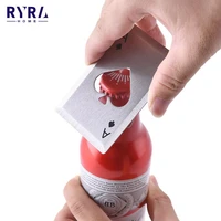 creative poker shaped bottle can opener stainless steel credit card size casino bottle opener kitchen gadgets and accessories