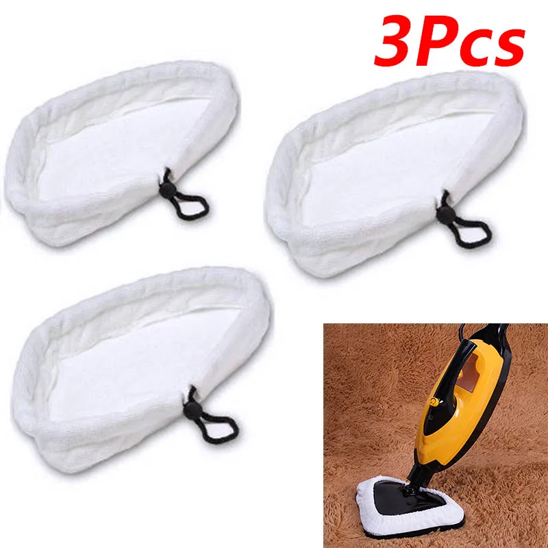

3pcs Microfibre Cloth Cleaning Pads For Steam Floor Mop Super Absorbent Washable Steamer Cleaner Accessories 28x21cm