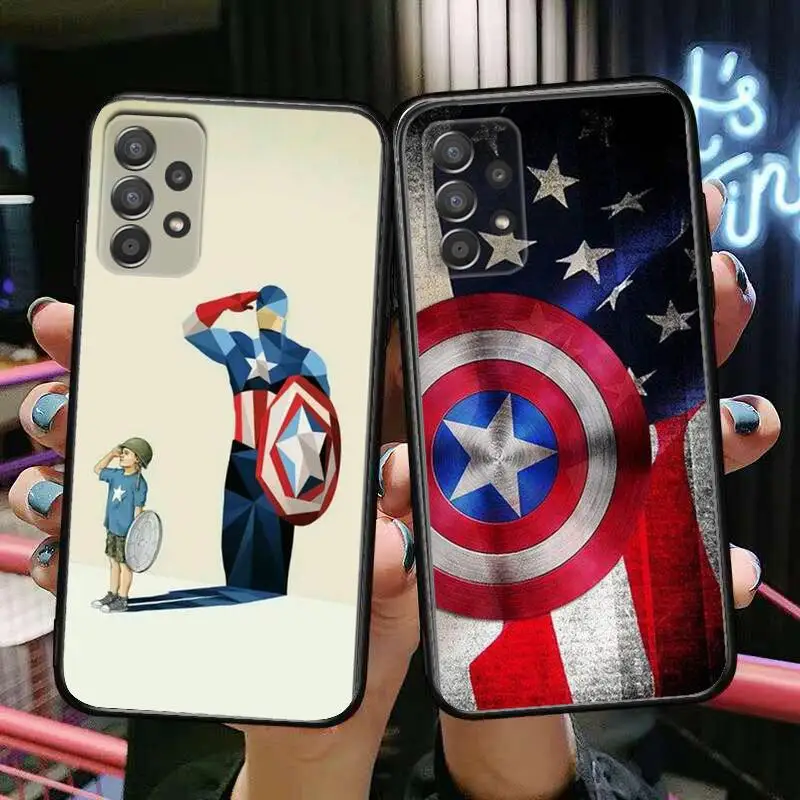 

marvel captain america Phone Case Hull For Samsung Galaxy A70 A50 A51 A71 A52 A40 A30 A31 A90 A20E 5G a20s Black Shell Art Cell