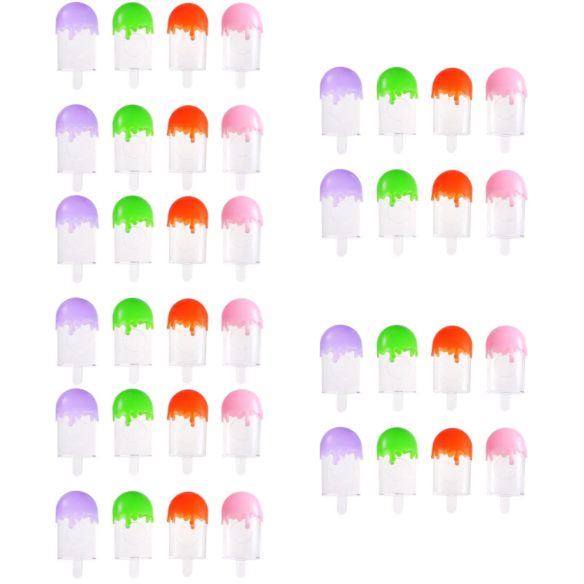 

40 Pcs Empty Ice Cream Shape False Eyelash Packaging Boxes Set Fake Lashes Cases Holders