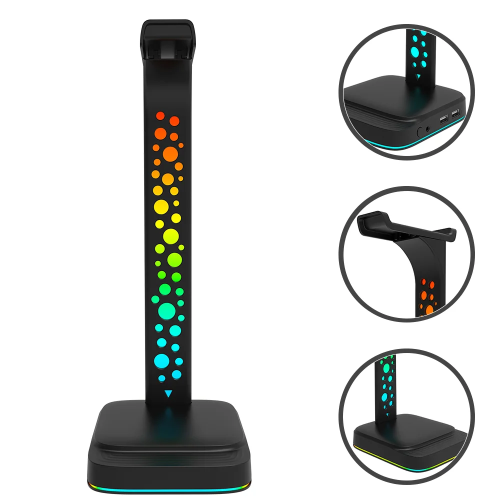 

Headset Holder Headphone Stand Earphone Tabletop Rgb Desk Led Rack Holders Storage Gaming Stands Telephone Organizer