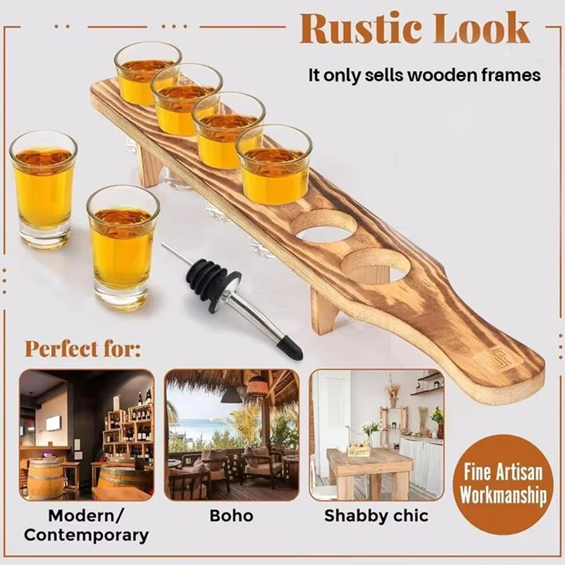 ГОРЯЧАЯ ПРОДАЖА Подставка для бокалов вина Деревянный поднос напитков с