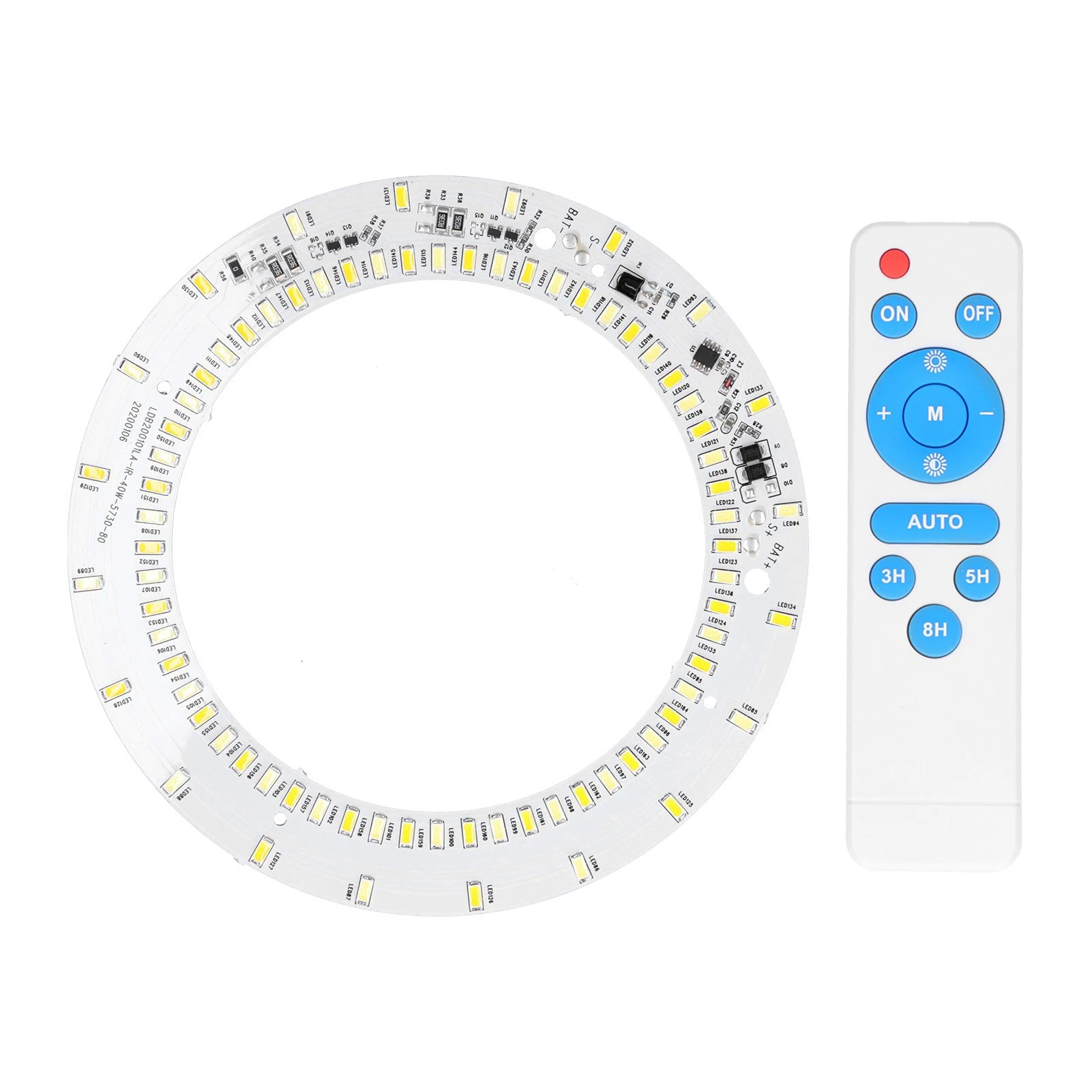 

40W 80LED Light Source Panel 3.2V/3.7V White Warm Light Dual Color Ceiling Lamp Board with Remote Control