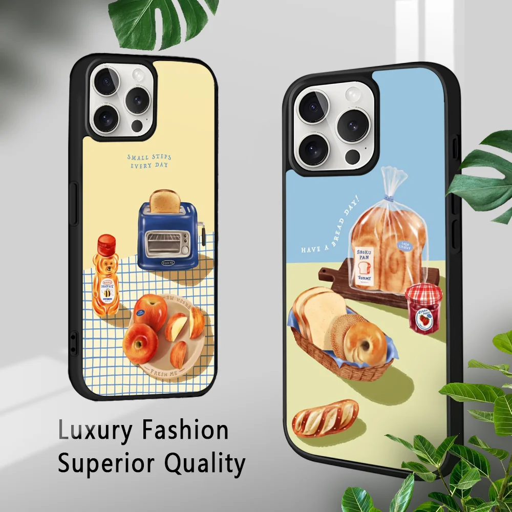 Чехол для телефона Вкусный молочный хлеб iPhone 16 15 14 13 12 11 Pro Xs Max Mini XR X 7 8 Plus роскошный