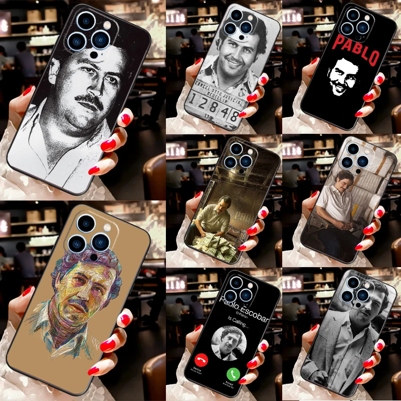 Чехол Pablo Escobar для iPhone 15 Pro 16 11 14 Max 12 13 Mini XR Plus 16e задняя крышка Coque