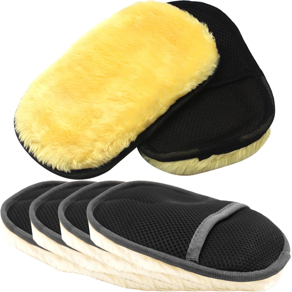 

6 Pcs Microfiber Gloves Cleaning Plush Car Wash Dust Remover Detailing Mitt Auto 25X17X1.5CM Wool Fleece