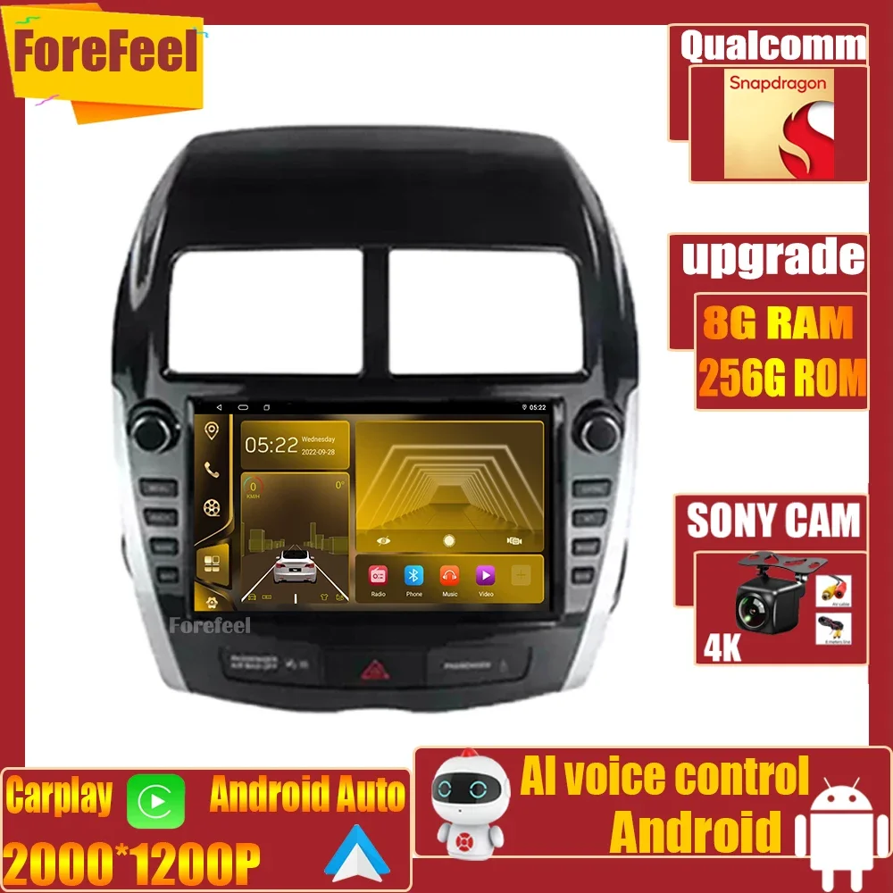 

Navigation Radio Qualcomm Snapdragon Android For Mitsubishi ASX 2010-2016 GPS Touch Screen Multimedia USB Carplay Support DVR